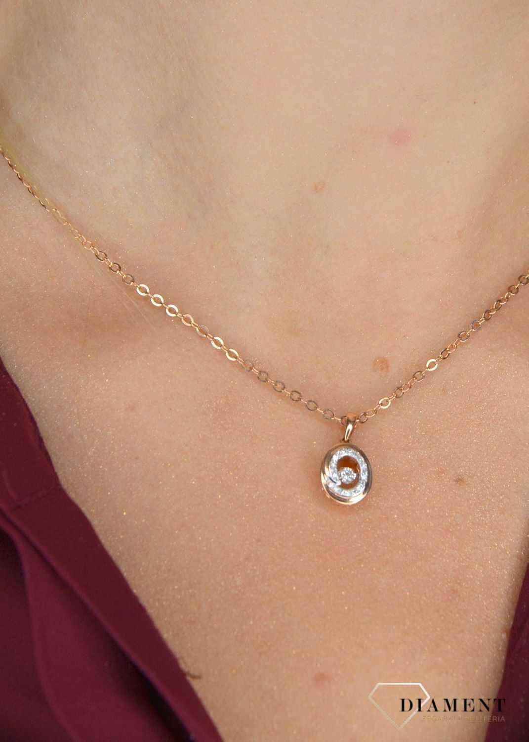 Łańcuszek srebrny pokryty różowym złotem 925 1mm DIA-LAN-rozowezloto-925.jpg